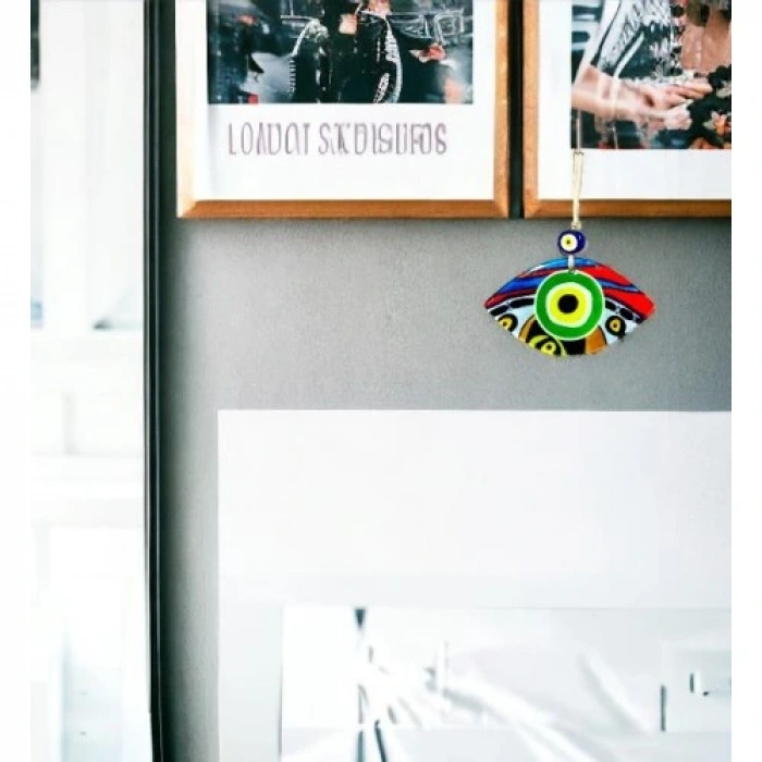 HERŞEYTREND Yeşil Göz Modelli Füzyon Cam Duvar Dekorasyonu