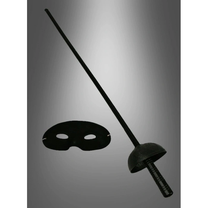 Zorro Kostüm Plastik Aksesuar Seti – Maske Ve Kılıç (67 Cm)