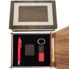 Litae Trend  Özel Ahşap Kutulu Kırmızı Kalem Anahtarlık ve Çakmak Set