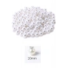 LitaeTrend 100 gram 10mm Beyaz Renk Plastik İnci Boncuk Çanta ve Takı Yapım Boncuğu (~190 adet)