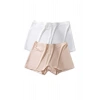 LitaeTrend 2 Adet Kadın Dikişsiz Görünmez İz Yapmaz Mini Şort Boxer Beyaz Ten