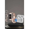 LitaeTrend 3 Kordonlu Pembe Amoled Ekran Akıllı Saat ve Yeni Nesil Pro Kablosuz Bluetooth Kulaklık ANC/ENC