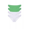 LitaeTrend 4 adet Eko Set Likralı Kadın Slip Külot Yeşil Beyaz