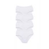 LitaeTrend 4 Adet Tutku Kadın Yüksek Bel Bato Kalın Lastik Külot Beyaz