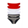 LitaeTrend 6 Adet Likralı Kadın Slip Külot Leopar Kırmızı Beyaz