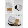 LitaeTrend 6lı Sneakers Kaymaz Penye Çorap Bs20102 Gri Beyaz Siyah