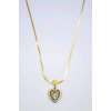 LitaeTrend Baget Taşlı  Kalp Kolye - Altın