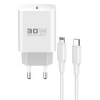 LitaeTrend C87C 30W Type-C Çıkışlı Ekstra DL50 1M Type-C to Lightning Kablolu PD Şarj Cihazı - Beyaz