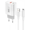 LitaeTrend C89Q 1 Adet 30W Type-C ve 1 Adet 22.5W USB Çıkışlı Ekstra DL48 1M USB to Lightning Kablolu PD Şarj Cihazı - Beyaz