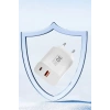 LitaeTrend C89Q 1 Adet 30W Type-C ve 1 Adet 22.5W USB Çıkışlı Ekstra DL48 1M USB to Lightning Kablolu PD Şarj Cihazı - Beyaz