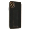 LitaeTrend iPhone 12 Kılıf Coco Karbon Standlı Kapak - Siyah