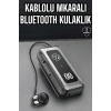 LitaeTrend Kablolu Bluetooth Kulaklık Kulak İçi Stereo Mikrofonlu Dijital Göstergeli