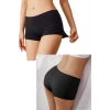 LitaeTrend Kadın Dikişsiz Görünmez İz Yapmaz Mini Şort Boxer Siyah