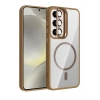 LitaeTrend Samsung Galaxy S24 FE Remim Lensli Magsafe Standlı Kapak - Kahverengi