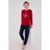 LitaeTrend U.s. Polo Assn Uzun Kol Pijama Takım Us2214-4 Kırmızı