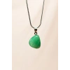 LitaeTrend Yeşim Taşı Doğal Taşı Zincirli El Yapımı Kolye Uç: 2 cm Zincir: 20 cm Kutulu