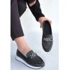 Otra Siyah Cilt Babet Ayakkabı