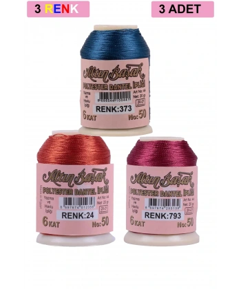 LitaeTrend 3 Adet Altınbaşak Oya ve Dantel İpi 20 gr - Royaleks - No: 024 - 793 - 373