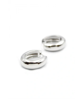 LitaeTrend Oval Halka Küpe - Gümüş