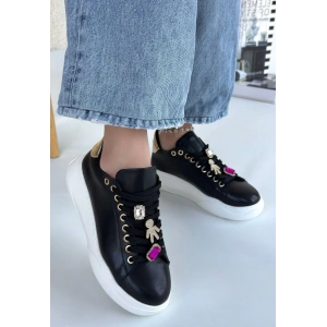 Gane Siyah Cilt Bağcıklı Spor Ayakkabı