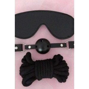 Litae Gözlük Ağız Topu İp Üçlü Deri Harness Set