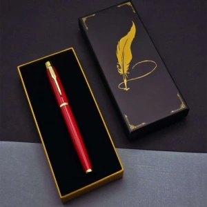 Litae Trend  Tüylü Kalem Motif Kutulu Kırmızı Roller Kalem