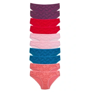 LitaeTrend 10 Adet Önü Dantelli Transparan Kadın Slip Külot S230