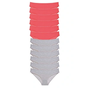 LitaeTrend 12 adet Süper Eko Set Likralı Kadın Slip Külot Fuşya Gri