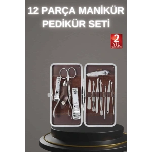 LitaeTrend 12 Parça Paslanmaz Çelik Kompakt ve Taşınabilir Manikür Makası Tırnak Makası