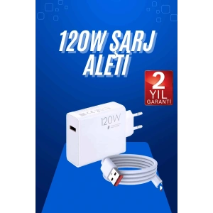 LitaeTrend 120 Watt Turbo Hızlı Şarj Aleti Seti Hızlı Şarj Adaptörü Beyaz