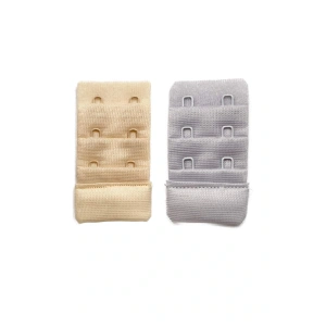 LitaeTrend 2 Adet Agraf Sütyen Uzatma Kopçası 3 Sıra / 2 Kanca Ten Gri