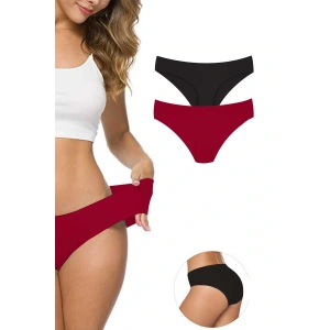 LitaeTrend 2 Adet Kadın Dikişsiz Lazer Kesim Esnek İz yapmayan Külot S4