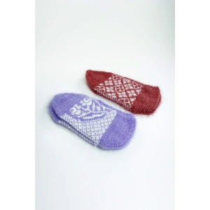 LitaeTrend 2 Çift El Örgüsü Kışlık Şık Kadın Yün Patik Set 3