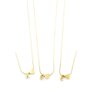 LitaeTrend 24lü Kalp Harf Kolye - Altın