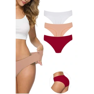 LitaeTrend 3 Adet Kadın Dikişsiz Lazer Kesim Esnek İz yapmayan Külot S7