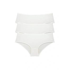 LitaeTrend 3 Adet Kadın Yüksek Bel Bato Külot Krem