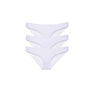 LitaeTrend 3 adet Süper Eko Set Likralı Kadın Slip Külot Beyaz
