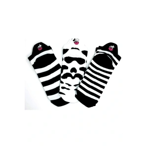 LitaeTrend 3 Çift İnek Temalı Pamuklu Yumuşak Kadın Bilek Çorap