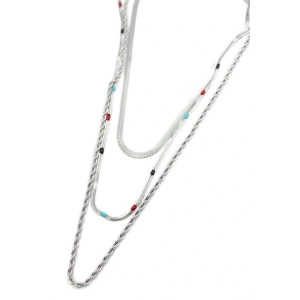 LitaeTrend 3lü Çelik Kolye - Gümüş