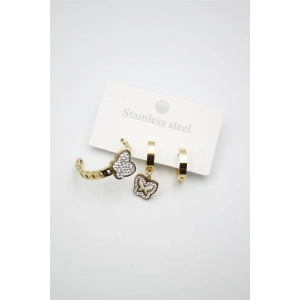 LitaeTrend 3lü Kelebek Küpe - Altın