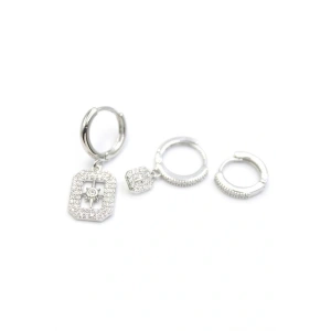 LitaeTrend 3lü Kutup Yıldızı Küpe - Gümüş