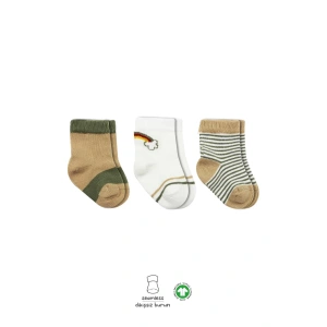 LitaeTrend 3lü Penye Rainbow Soket Çorap Bs10113 Nil