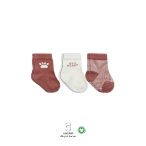 LitaeTrend 3lü Penye Soket Çorap Bs10110 Pudra