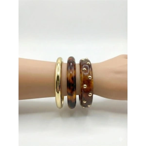 LitaeTrend 3Lü Set Bilezik - Kahverengi