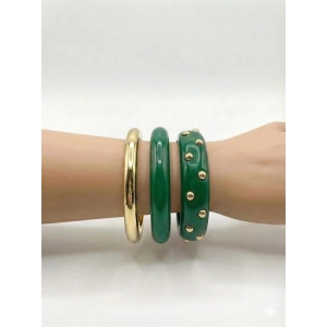 LitaeTrend 3Lü Set Bilezik - Yeşil