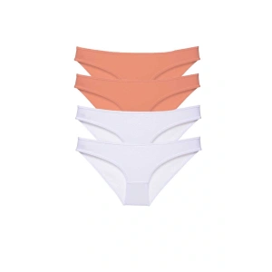 LitaeTrend 4 adet Eko Set Likralı Kadın Slip Külot Pudra Beyaz
