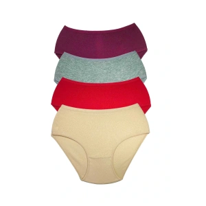 LitaeTrend 4 Adet Kadın Yüksek Bel Ribana Bato Külot S102