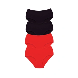 LitaeTrend 4 Adet Tutku Kadın Yüksek Bel Bato Kalın Lastik Külot S1