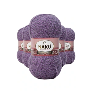 LitaeTrend 5 Adet Angora Lüks El Örgü İpi Lila Muline 21360