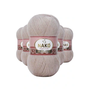 LitaeTrend 5 Adet Angora Lüks El Örgü İpi Pembeli Gri 3079